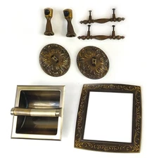 60s Hollywood Regency Hall-Mack Bathroom Towel Rail/Recessed Paper/Drawer Pulls