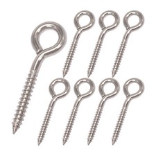 SHONAN 3.2" Stainless Steel Eye Screws for Wood, 8 Pcs Heavy Duty Screw Eye Hook