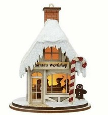OLD WORLD Christmas Ginger Cottages SANTA'S WORKSHOP Wood Ornament MIB