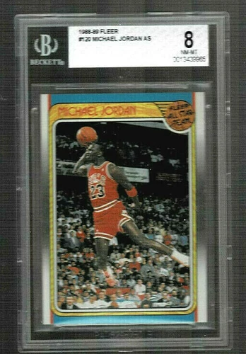 1988/89 FLEER #120 BULLS MICHAEL JORDAN BGS 8 NICE EARLY GOAT CARD!