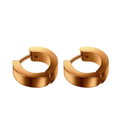 1PAIR Men Women Surgical Stainless Steel Silver Thick Round Huggie Hoop Earrings - Picture 31 of 60