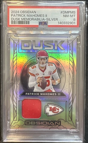 2024 Obsidian Dusk Memorabilia Patrick Mahomes II #DM-PMS Silver /99 PSA 8