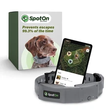 SpotOn GPS Wireless Dog Fence Collar, Accurate & Reliable, Unlimited Fences, ...