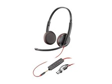 Image of Poly Blackwire 3225 Stereo USB-C Headset +3.5mm Plug +USB-C/A Adapter (8X229AA)
