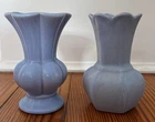 2 Vintage Small Blue Pottery Vases/USA McCoy Pottery