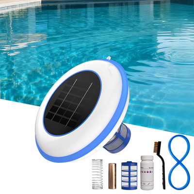 POOLPURE Solar Pool Ionizer, Copper Floating Cleaner, Up to 35,000 Gal, white