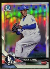 2018 Bowman Chrome Prospects Baseball Yadier Alvarez Rookie Refractor /499