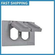 Single Gang Weatherproof Electrical Outlet Cover in Gray - Painted Copper Design