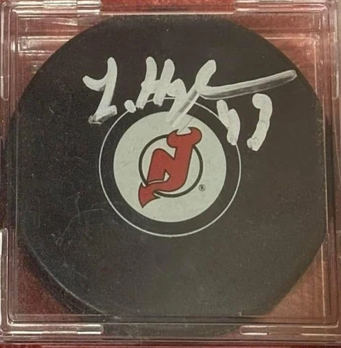 Luke Hughes New Jersey Devils Signed Hockey Puck