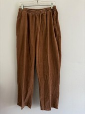 Vintage HABAND Pants BROWN Pull-On CORDUROY Pockets ELASTIC WAIST 36A  28-32