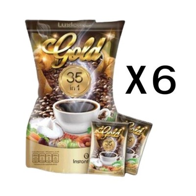 Coffee Luxica Gold Instant Herbal No Sugar Coconut Creamer Drink Healthy 6 Packs