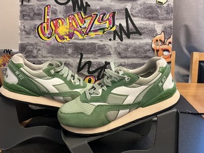 Herren Diadora N92 Sneaker UK7 Grün/Weiß Retro OG Casuals    