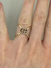 Authentic Gucci GG Diamond & 18ct Yellow Gold Cross Ring Size 10 (J/K)
