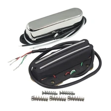 FLEOR Chrome Alnico 5 Hot Dual Rail&Single Coil Pickup TL Guitar Set N+B 12-13K