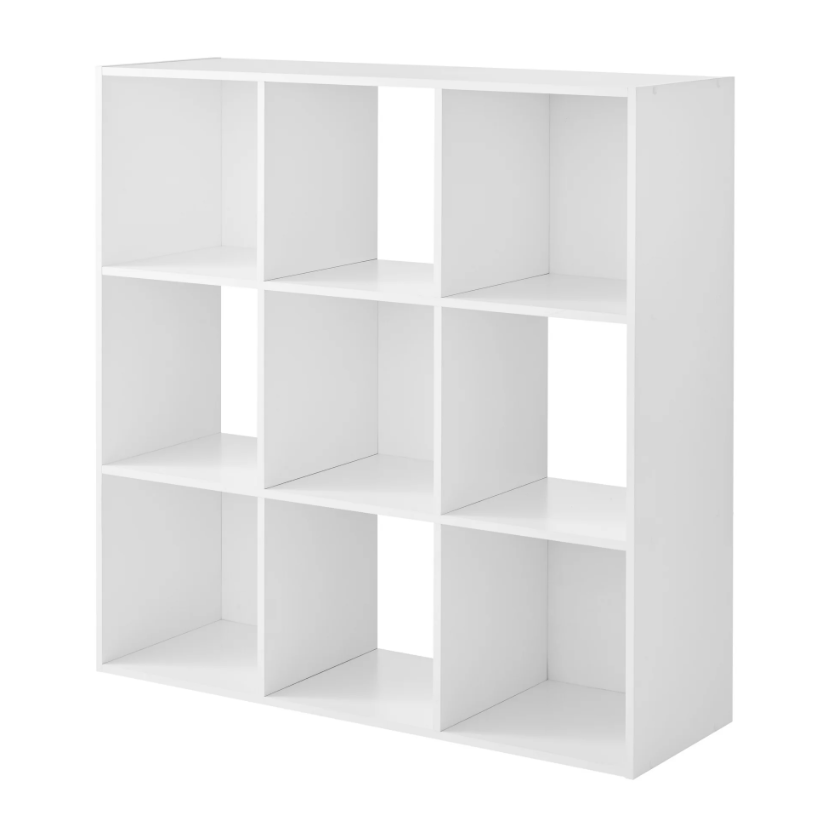 White 11-Inch 9-Cube Storage Shelf Organizer Unit