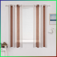 Miulee VorhäNge Gestreift Transparent 2Er Set Mit ÖSen 140X145 Cm FüR Wohnzimmer