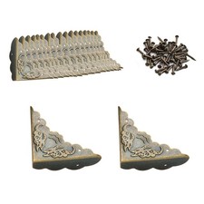 40 Pcs Metal Furniture Corner Protector Antique Decorative Corner Antique Bronze
