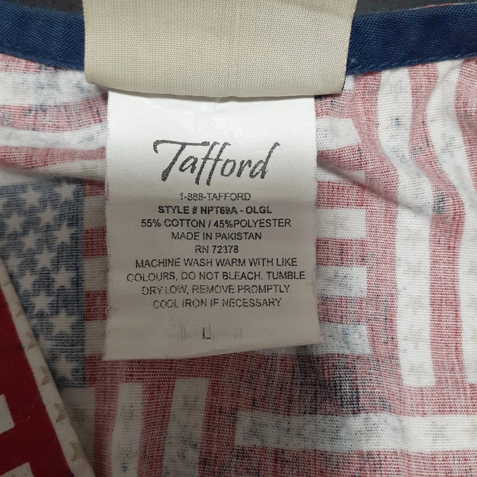 Blusa Médica Estampada de Bandera de Tafford Talla Grande Cuello en V Mezcla de Algodón Foto 4 de 4