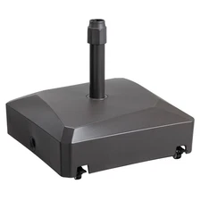 Patio Umbrella Base With Wheels Heavy Duty Fillable Market Umbrella Stand Brown