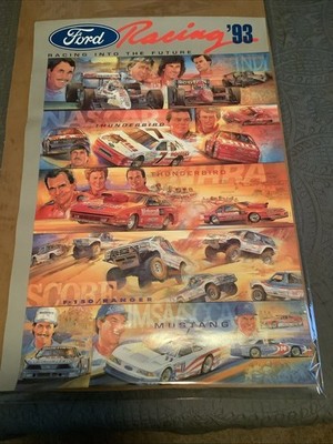Ford Racing Into The Future 1993 Racing Poster Indy Nascar Trans Am Drag Score
