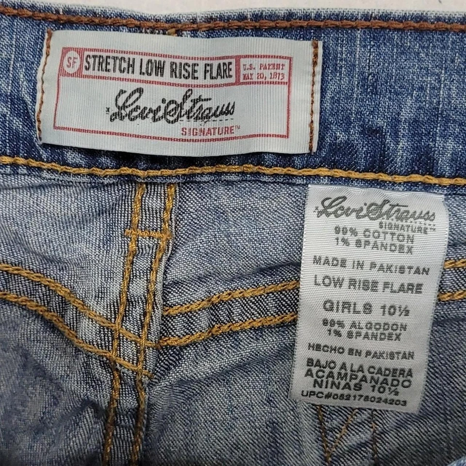 Джинсы для девочек Levi's с заниженной талией расклешенные | размер 10,5 свободная посадка - Изображение 2 из 4