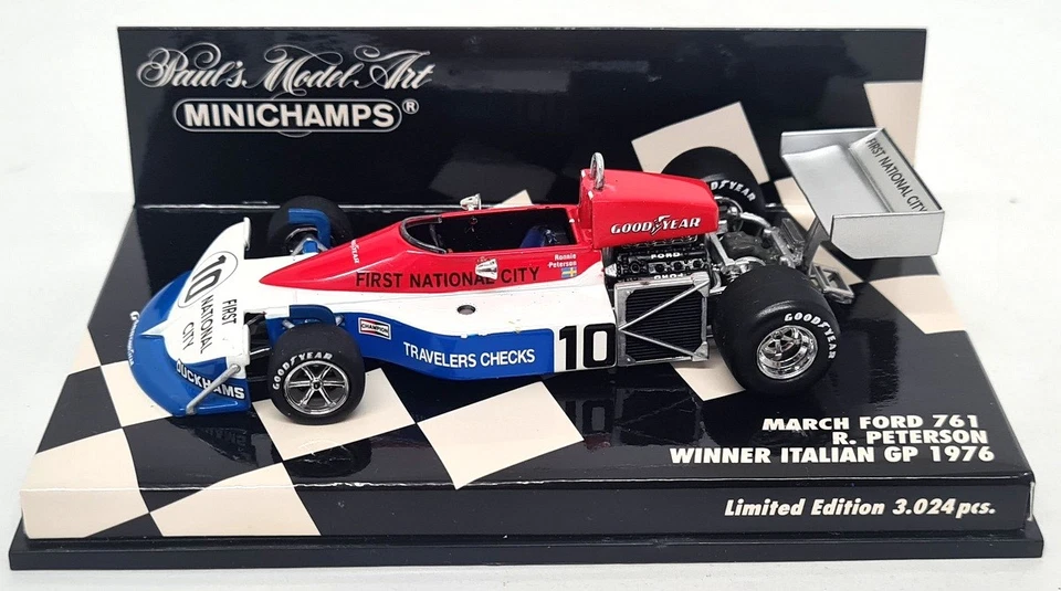 Minichamps 1/43 March Ford 761 R. Peterson 1st Italian GP 1976 Diecast F1 Car - Image 3 of 4