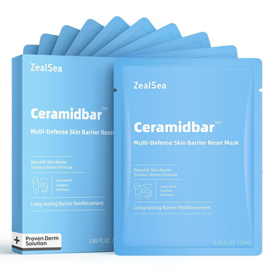 Ceramidbar Face Masks Skincare Set,  Derm Solution Sheet Mask for Multi-Trigger 
