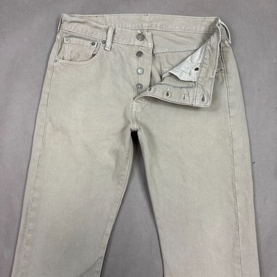 Levis 501 Jeans Mens 30x32 Gray Button Fly Denim Pants Classic Straight Workwear