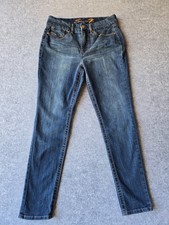 Seven 7 Jeans Women  s Tummyless High Rise, Skinny, Medium Blue Wash 10