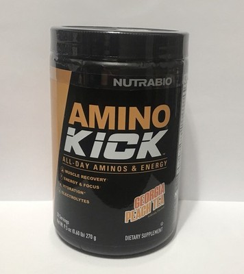 Amino Kick - All-Day Aminos & Energy - Georgia Peach Tea - 9.5 oz (NutraBio)