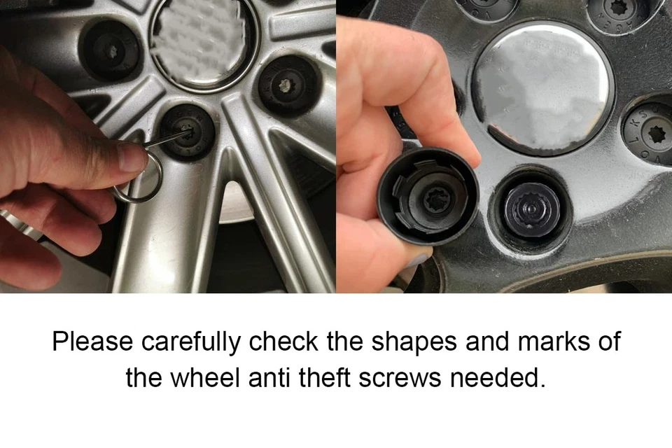 Wheel Lock Lug Nut Anti Theft Screw Lugnut Socket Removal Key For Volkswagen New Foto 2 de 4