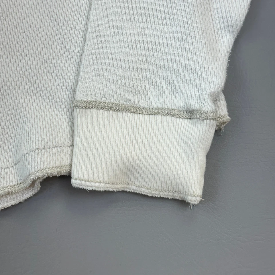 Vintage Abercrombie & Fitch Shirt Mens 2XL Cream Muscle Thermal Long Sleeve Y2K - Image 3 of 4