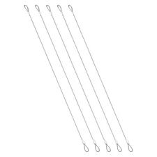 1.5mmD x 16"L Travel Security Cable, 5PCS Luggage Cable with Loop Ends, Silver