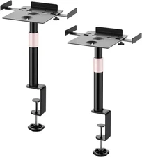 Desk Clamp Speaker Stands Set of 2 Studio Monitor 25° Tilt Angle Mount Height