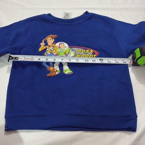 Vintage Disney Toy Story Pullover Kids Small Crewneck 90s Woody Buzz Lightyear - Picture 5 of 5