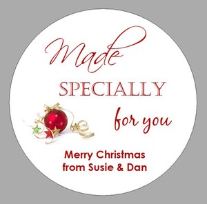 Large Round Made Specially For You Personalised Stickers Xmas Bauble Gift Labels Ebay