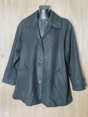 Vintage Pendleton Black Size 16 Coat Overcoat Jacket 100%Virgin Wool VGC - Picture 2 of 12