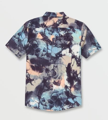 VOLCOM SKULLI PRINT Men's S/S Woven Shirt - NVY - XL - NWT - Picture 3 of 3