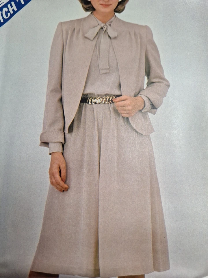 Jacket Dress 8 10 12 Stitch N Save McCalls 8269 Sewing Pattern UC VTG Open Front - Image 2 of 4