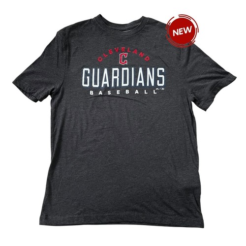 Majestic grau bedruckt Cleveland Guardians Baseball T-Shirt Herren Medium neu mit Etikett 63-43