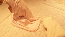 Lot of 2 two piece cotton pink white Al-Amira Hijabs 2 pc hijab scarf custom