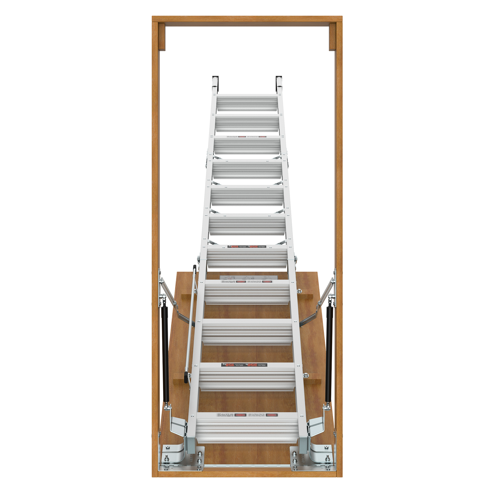 Aluminum Attic Ladder 375pound Capacity 7'8"10'3" Ceiling Heights Attic Ladder eBay