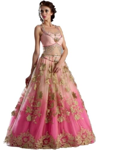 Panache Haute Pink Beaded Gown S Prom Ethereal Fairy Whimsy Embellished $1095 - Picture 2 of 11