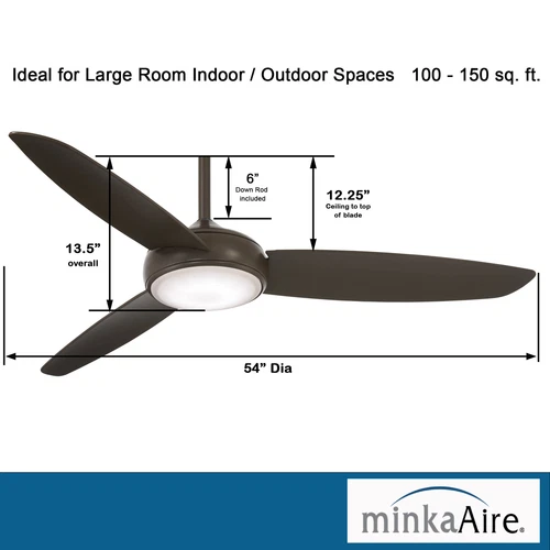 Minka Aire Concept IV LED 54" Outdoor Ceiling Fan With Remote, Oil Rubbed Bronze - Picture 3 of 4