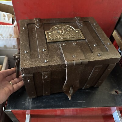#ad Winchester Strong Box Cast Iron Pony Express Treasure Chest Western Wyatt Earp $399.00