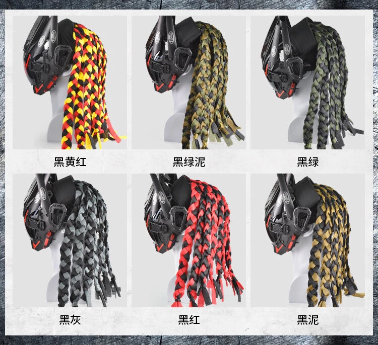 Tactical headgear Dirty braids forehead protection wig Cosplay hat headscarf - Image 3 of 4