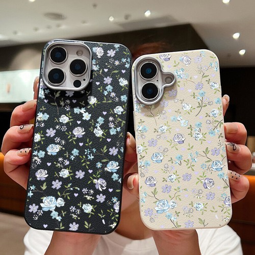 Flower Pattern Case For iPhone 16 Pro Max 15 14 13 12 11 Shockproof Phone Cover - Picture 8 of 22
