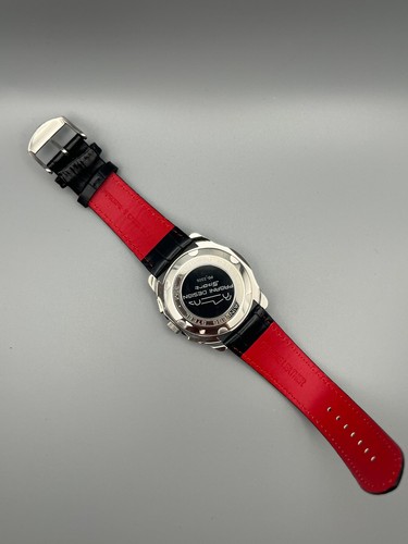 Orologio uomo Cronografo datario automatico acciaio Zaffiro Vera Pelle mov Quarz - Foto 5 di 22