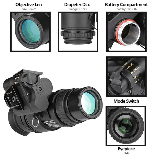 PVS18 Night Vision Sight NVG 1X32 Infrared Digital Scope Night Vision Monocular - Picture 9 of 14