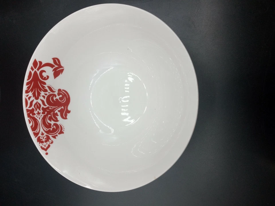 4 Mulberry Home Collection Red And White Demask Pattern Cereal Bowls - Изображение 3 из 4